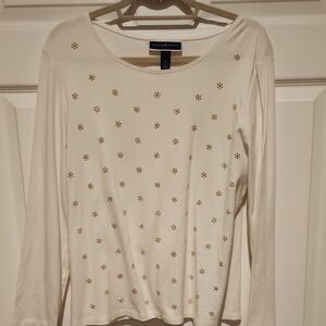 Karen Scott Cream Long Sleeve Top